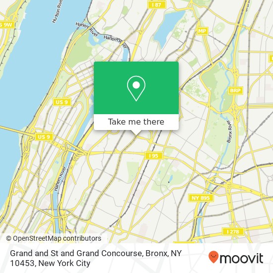 Mapa de Grand and St and Grand Concourse, Bronx, NY 10453