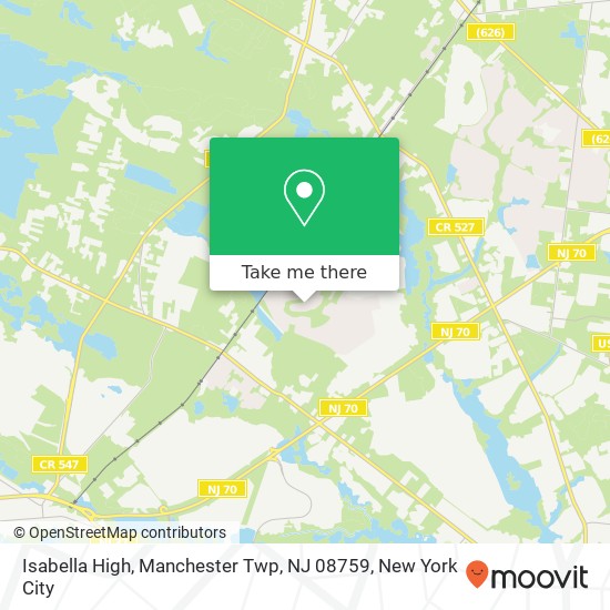 Mapa de Isabella High, Manchester Twp, NJ 08759