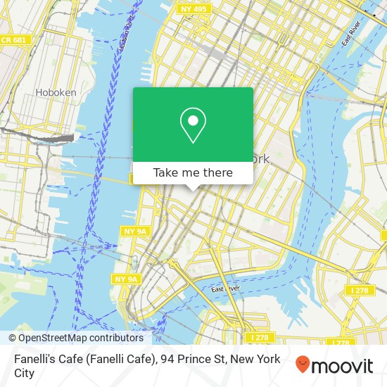 Mapa de Fanelli's Cafe (Fanelli Cafe), 94 Prince St
