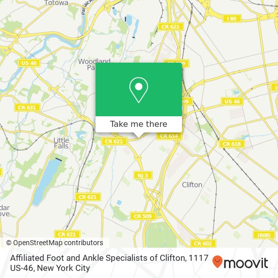 Affiliated Foot and Ankle Specialists of Clifton, 1117 US-46 map