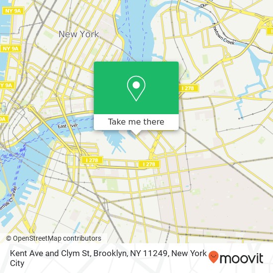 Mapa de Kent Ave and Clym St, Brooklyn, NY 11249