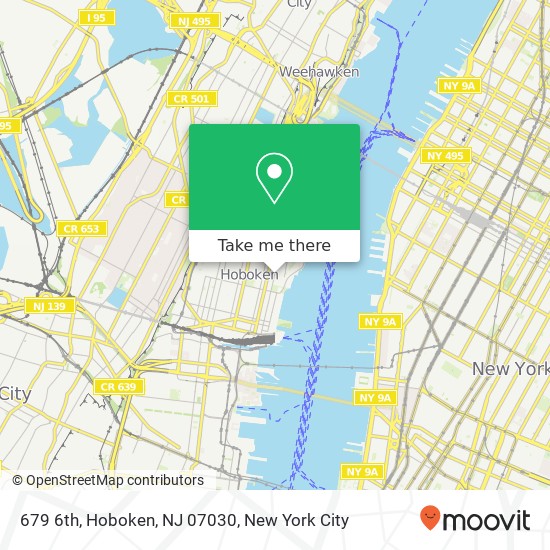 Mapa de 679 6th, Hoboken, NJ 07030
