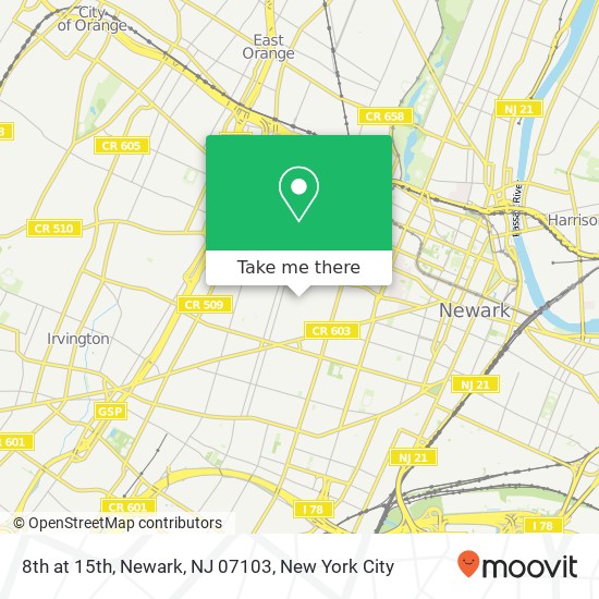 8th at 15th, Newark, NJ 07103 map