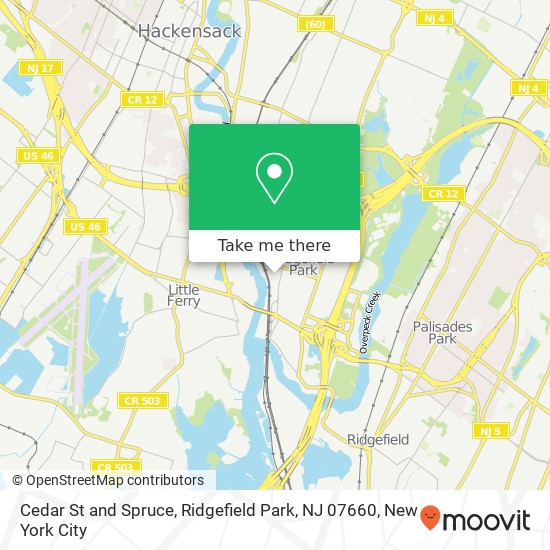 Mapa de Cedar St and Spruce, Ridgefield Park, NJ 07660