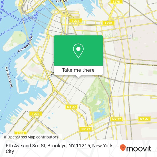 Mapa de 6th Ave and 3rd St, Brooklyn, NY 11215