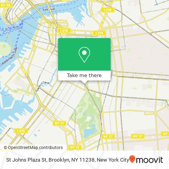 Mapa de St Johns Plaza St, Brooklyn, NY 11238