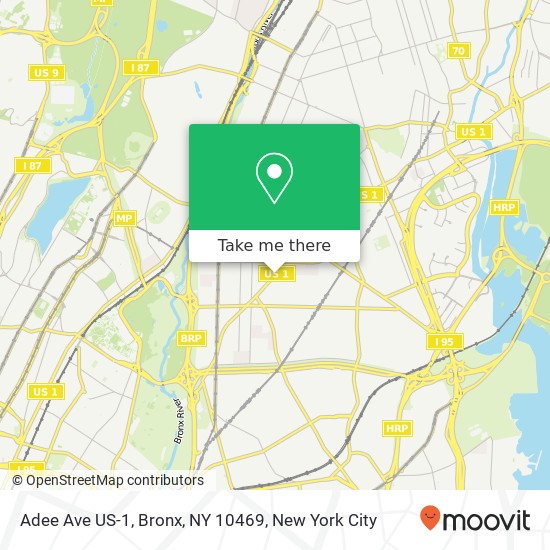 Mapa de Adee Ave US-1, Bronx, NY 10469