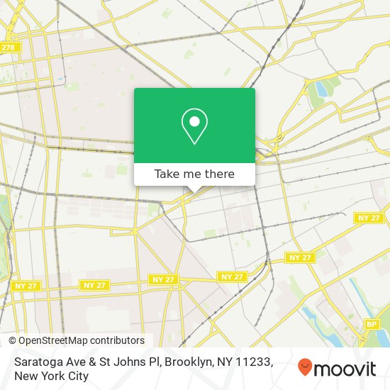 Mapa de Saratoga Ave & St Johns Pl, Brooklyn, NY 11233