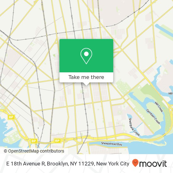 Mapa de E 18th Avenue R, Brooklyn, NY 11229