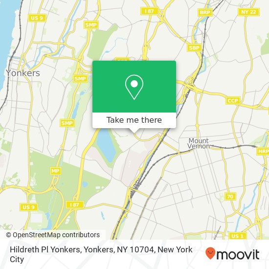 Mapa de Hildreth Pl Yonkers, Yonkers, NY 10704