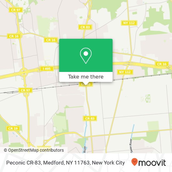 Mapa de Peconic CR-83, Medford, NY 11763