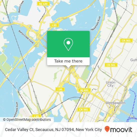 Mapa de Cedar Valley Ct, Secaucus, NJ 07094