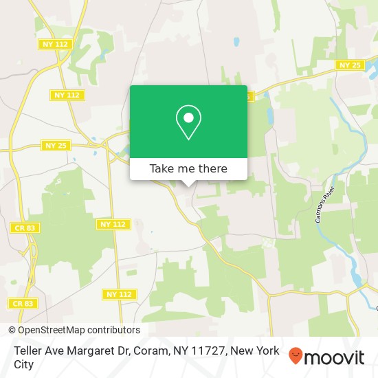 Mapa de Teller Ave Margaret Dr, Coram, NY 11727