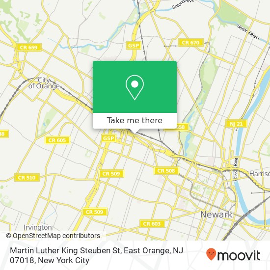 Mapa de Martin Luther King Steuben St, East Orange, NJ 07018