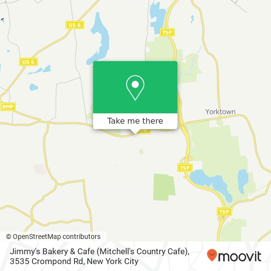 Mapa de Jimmy's Bakery & Cafe (Mitchell's Country Cafe), 3535 Crompond Rd