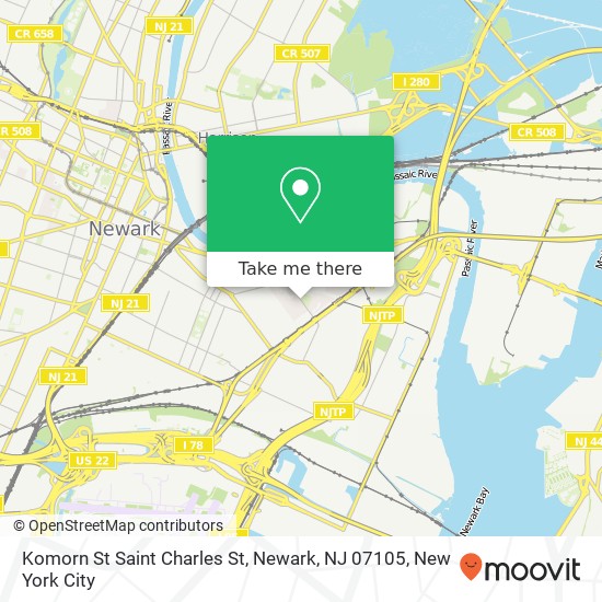Komorn St Saint Charles St, Newark, NJ 07105 map