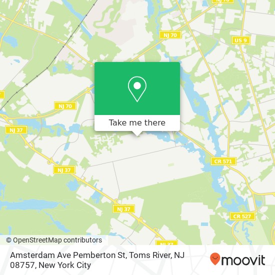 Amsterdam Ave Pemberton St, Toms River, NJ 08757 map