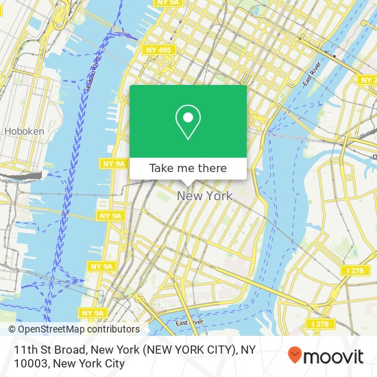 11th St Broad, New York (NEW YORK CITY), NY 10003 map