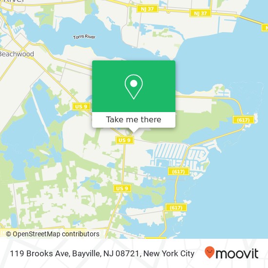 Mapa de 119 Brooks Ave, Bayville, NJ 08721