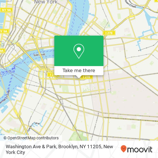 Mapa de Washington Ave & Park, Brooklyn, NY 11205