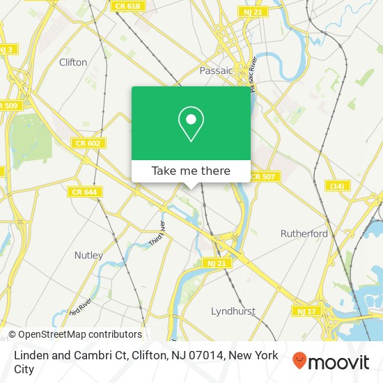 Mapa de Linden and Cambri Ct, Clifton, NJ 07014