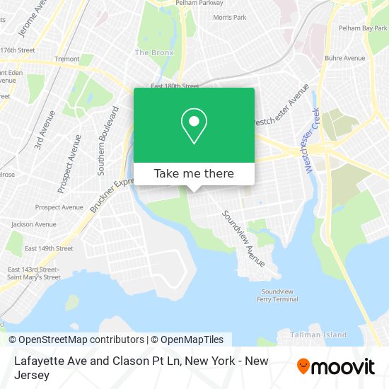 Lafayette Ave and Clason Pt Ln map