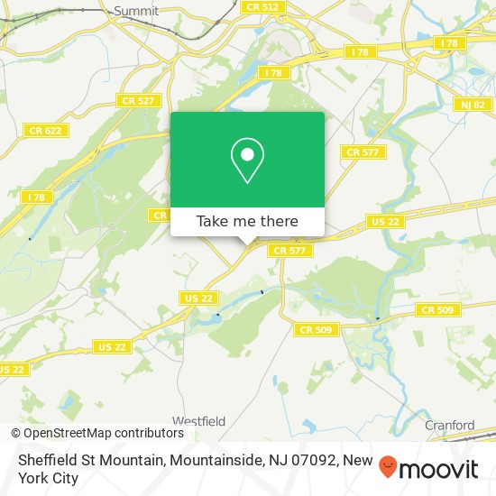Mapa de Sheffield St Mountain, Mountainside, NJ 07092