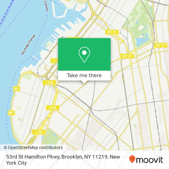 Mapa de 53rd St Hamilton Pkwy, Brooklyn, NY 11219