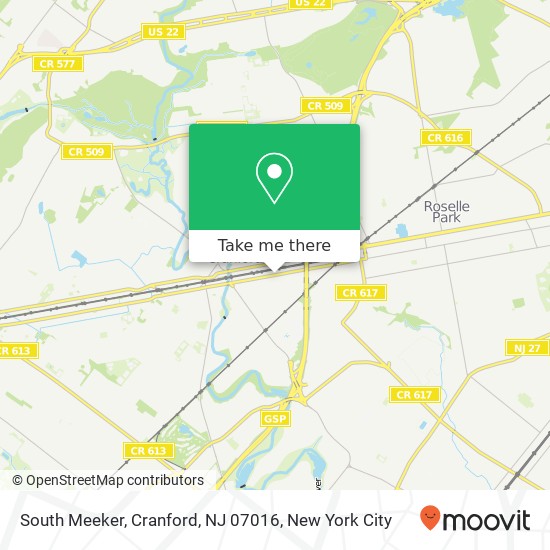 Mapa de South Meeker, Cranford, NJ 07016