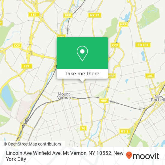 Lincoln Ave Winfield Ave, Mt Vernon, NY 10552 map