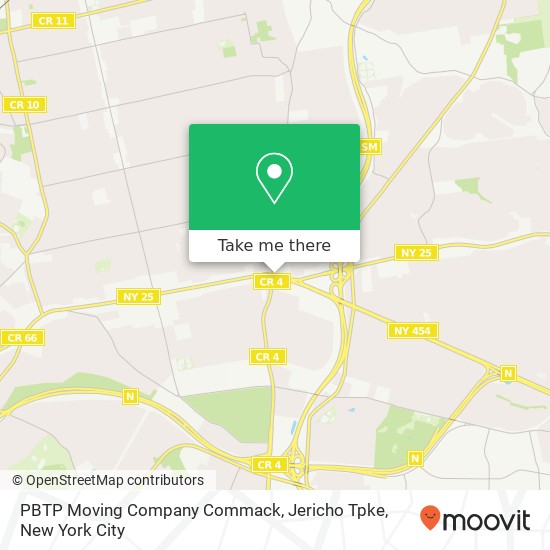 Mapa de PBTP Moving Company Commack, Jericho Tpke