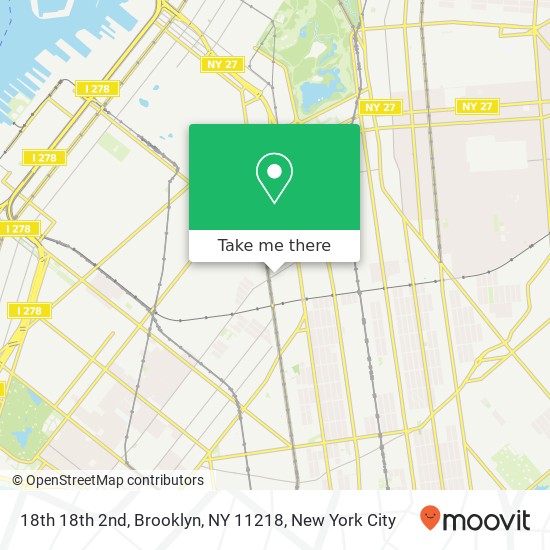 Mapa de 18th 18th 2nd, Brooklyn, NY 11218
