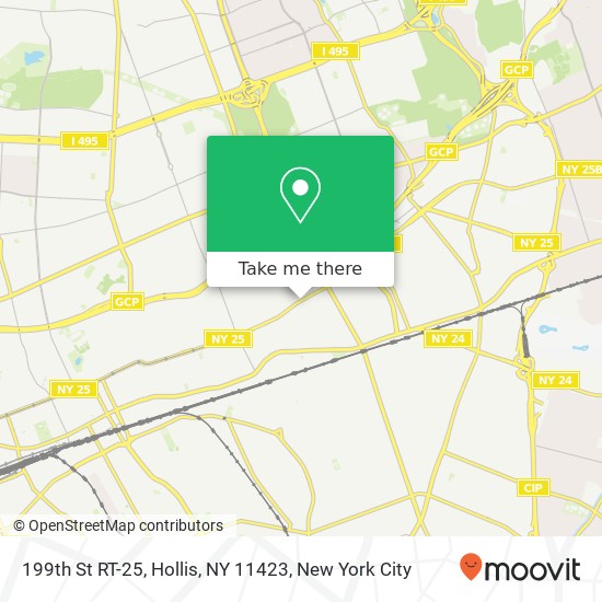 Mapa de 199th St RT-25, Hollis, NY 11423