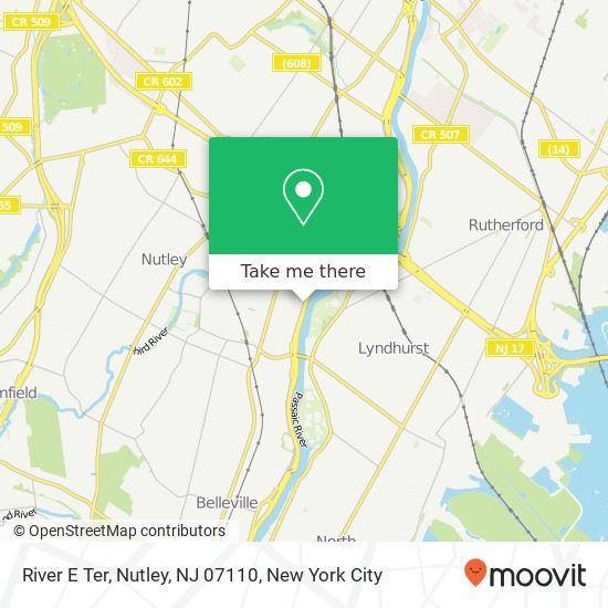 Mapa de River E Ter, Nutley, NJ 07110