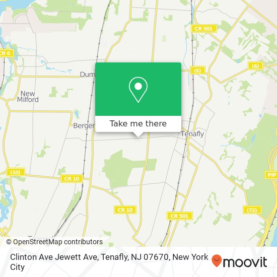 Clinton Ave Jewett Ave, Tenafly, NJ 07670 map