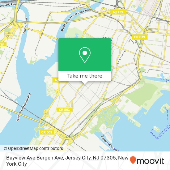 Bayview Ave Bergen Ave, Jersey City, NJ 07305 map