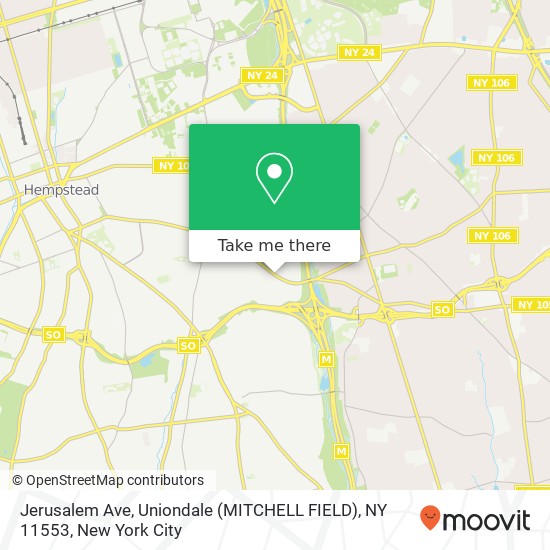 Mapa de Jerusalem Ave, Uniondale (MITCHELL FIELD), NY 11553