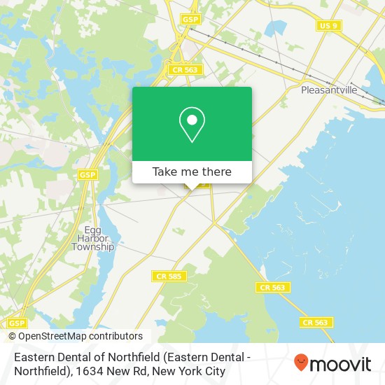 Mapa de Eastern Dental of Northfield (Eastern Dental - Northfield), 1634 New Rd