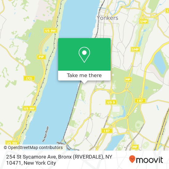 Mapa de 254 St Sycamore Ave, Bronx (RIVERDALE), NY 10471