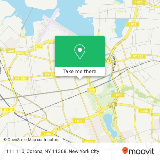 Mapa de 111 110, Corona, NY 11368