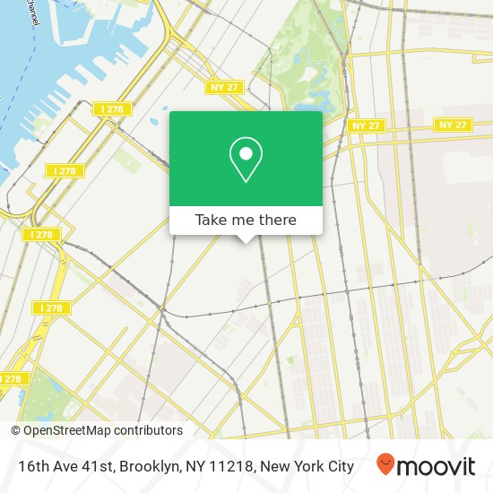 Mapa de 16th Ave 41st, Brooklyn, NY 11218