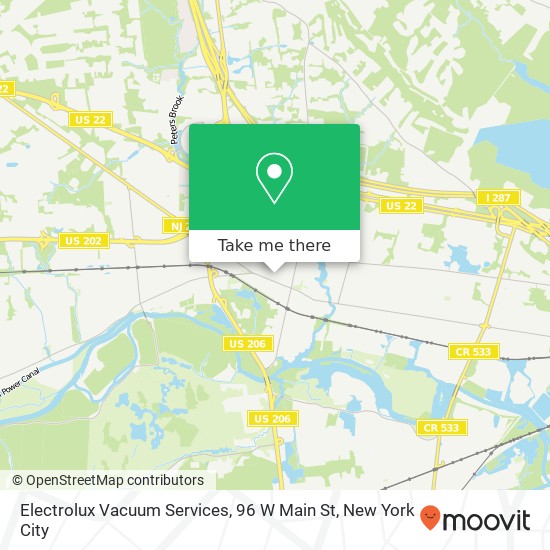 Mapa de Electrolux Vacuum Services, 96 W Main St