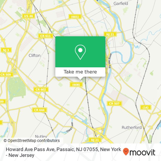 Mapa de Howard Ave Pass Ave, Passaic, NJ 07055