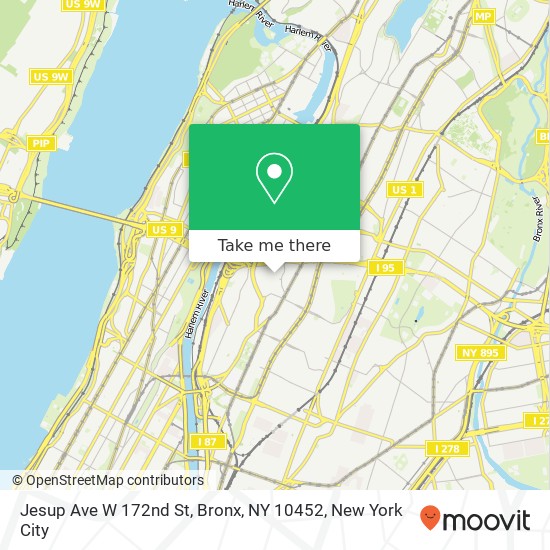 Jesup Ave W 172nd St, Bronx, NY 10452 map