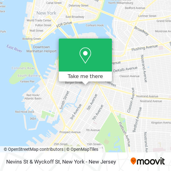 Nevins St & Wyckoff St map