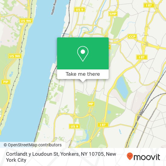 Mapa de Cortlandt y Loudoun St, Yonkers, NY 10705