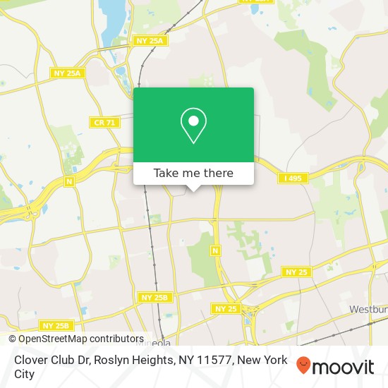 Mapa de Clover Club Dr, Roslyn Heights, NY 11577