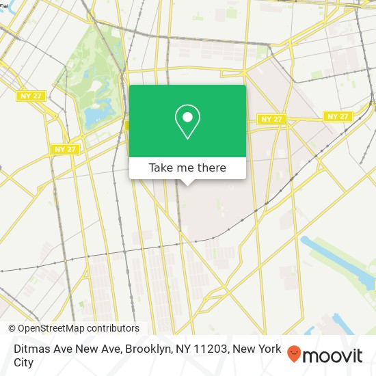 Mapa de Ditmas Ave New Ave, Brooklyn, NY 11203