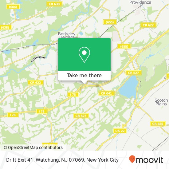 Mapa de Drift Exit 41, Watchung, NJ 07069