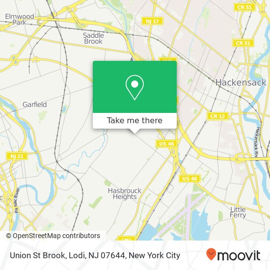 Union St Brook, Lodi, NJ 07644 map